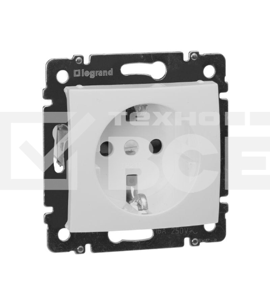 Розетка электрическая Valena с заземлением и шторками (белая) Legrand 774421
