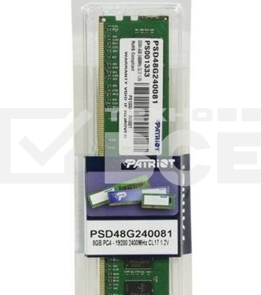 Оперативная память Patriot Signature, DDR4, 8GB (1x8 GB), 2400 MHz, CL17, DIMM