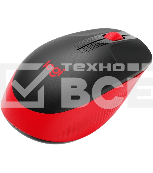 Мышь беспроводная Logitech M190 черный/красный, 1000 dpi, радиоканал, USB, кнопки - 3