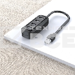 Концентратор Vention VAS-J43-B100 (USB 2.0 на 4 порта Черный - 1м.), фото3
