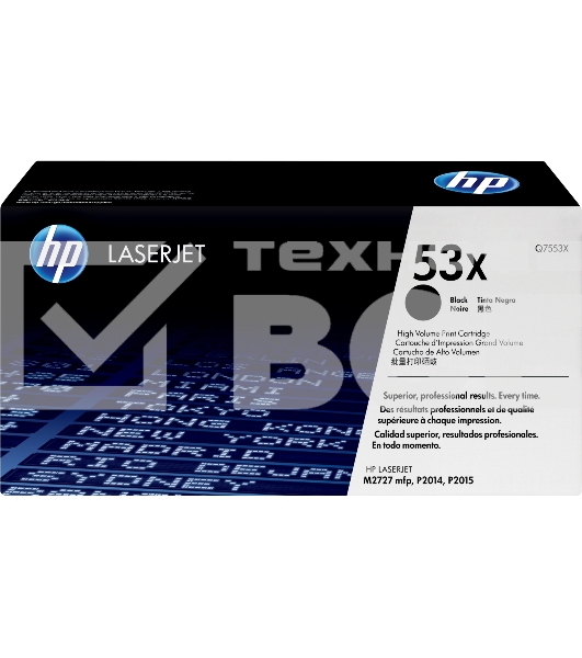 Картридж лазерный HP Q7553X черный для LaserJet P2015 7000 стр.