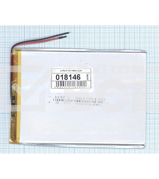 Аккумулятор Li-Pol (батарея) 3*100*130мм 2pin 3.7V/4000mAh