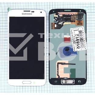 Дисплей для Samsung Galaxy S5 SM-G900H белый с кнопкой home