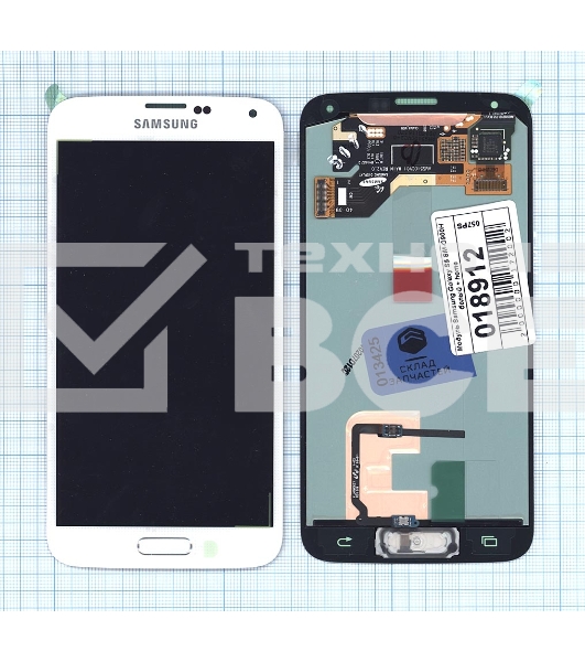 Дисплей для Samsung Galaxy S5 SM-G900H белый с кнопкой home