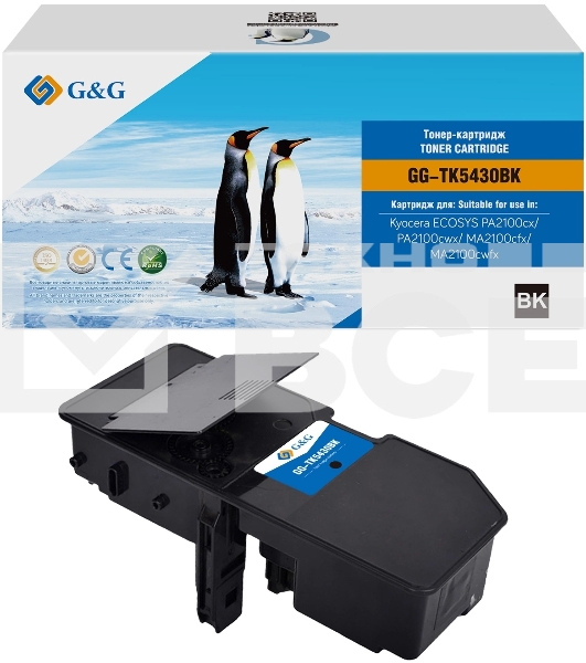 Картридж лазерный G&G GG-TK5430BK TK-5430K черный (1250 стр.) для Kyocera Ecosys PA2100cx/PA2100cwx/MA2100cfx/MA2100cwfx