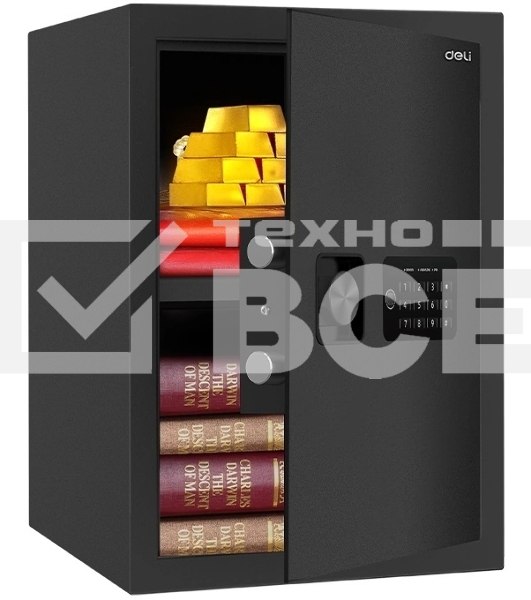 Сейф Deli ET535 350x 500x 330 мм, кодовый электронный/ ключевой, чёрный