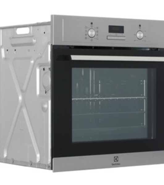 Встраиваемый духовой шкаф Electrolux EOF5H50BX, Электрический духовой шкаф с конвекцией, приготовление на пару, объем 65 л, 8 режимов, очистка каталитическая, 2 стекла в дверце, направляющие проволочные, нержавеющая сталь