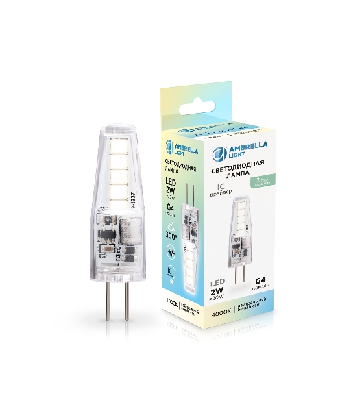 Лампа светодиодная 100144 LED G4 2W IC 4000K 12V
