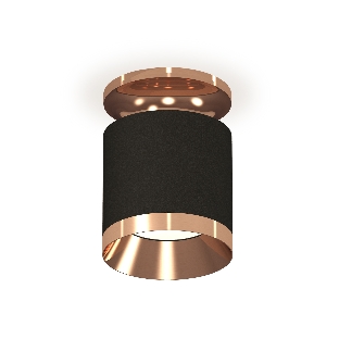 Светильник Ambrella Light XS7402121 SBK/PPG черный песок/золото розовое полированное MR16 GU5.3 (N7930, C7402, N7035)