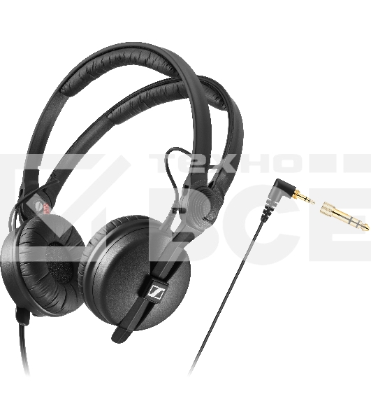 Наушники Sennheiser HD 25 накладные закрытые 16-22000Гц 1.5м отсоединяемый кабель 3.5мм/6.3мм 120дБ 70Ом