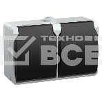 Розетка двухместная РСб22-3-ФСр с з/к для открытой установки IP54 Форс ERS22-K03-16-54-DC IEK, фото 1
