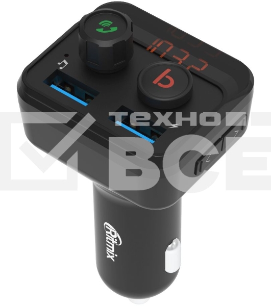 Автомобильный FM-модулятор Ritmix FMT-B100 черный BT USB (80000554)