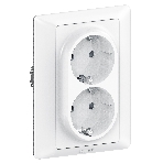 Силовая розетка двойная 2х2К+З 16А 250В. С защитными шторками. Безвинтовые зажимы Valena IN'MATIC. , фото2