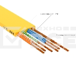 Патч-корд GCR PROF плоский прямой 2.0m, UTP медь кат.6, желтый, 30 AWG, ethernet high speed 10 Гбит/с, RJ45, T568B, GCR-52827, фото2