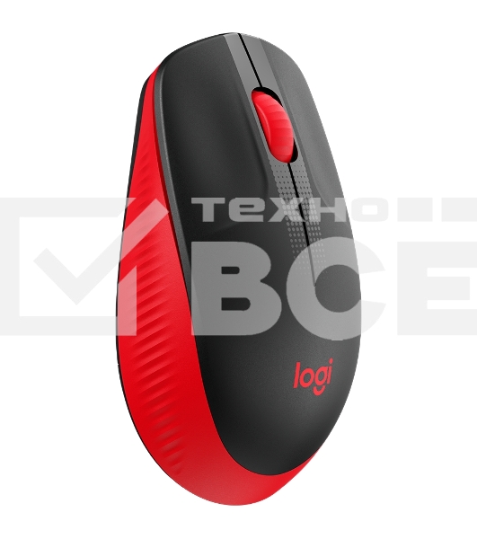 Мышь беспроводная Logitech M190 черный/красный, 1000 dpi, радиоканал, USB, кнопки - 3