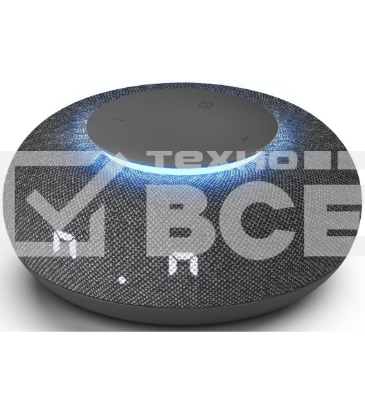 Умная колонка VK Капсула Мини 5Вт, с голосовым ассистентом Маруся, с LED-часами, темно-серый