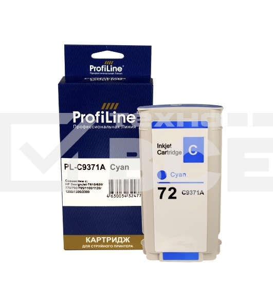 Картридж струйный PL-C9371A (№72) для HP DesignJet T1120ps/T1200/T2300/T1100 MFP Cyan ProfiLine