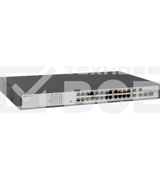 Неуправляемый PoE-коммутатор ORIGO Unmanaged Switch 26x1000Base-T (24x1000Base-T PoE), 2xCombo 1000Base-T/SFP, PoE Budget 370W, Long-range PoE up to 250m, 19