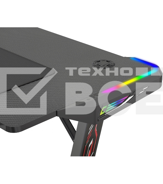 Стол игровой Cactus CS-GTZ-BK-RGB столешница ДСП, черный каркас черный