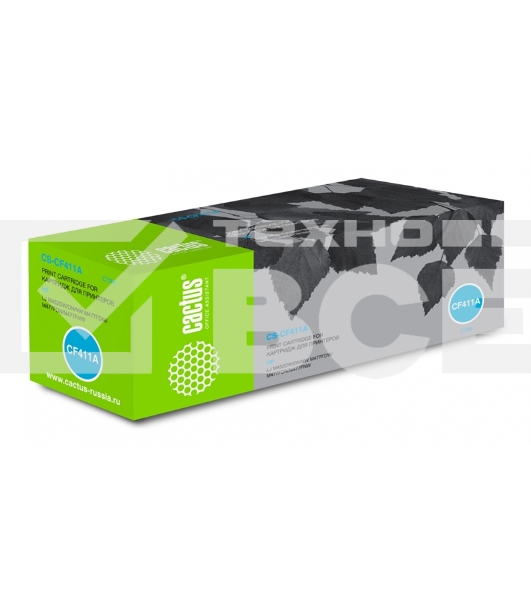 Картридж лазерный Cactus CS-CF411A голубой (2300 стр.) для HP LJ M452DW/DN/NW, M477FDW/M477FDN/M477FNW