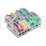 Клемма Rexant СМК 4х2 проходная разветвительная 4 полюса, с монтажной площадкой (1 ввод, 2 вывода на полюс) (блистер 4 шт/уп), фото 1