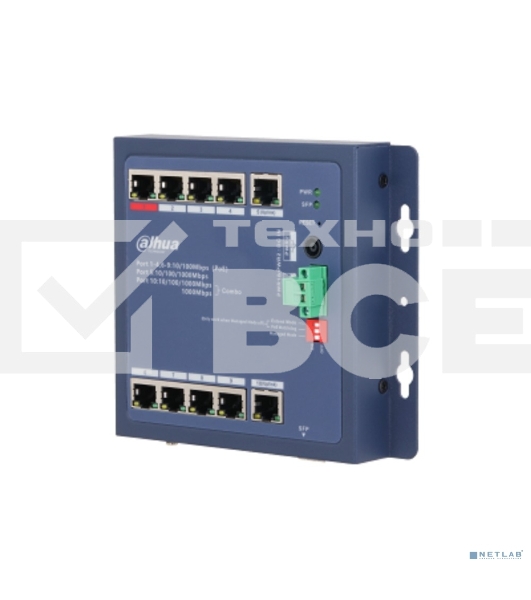 Коммутатор Dahua DH-CHS4110-8ET-90-F 8x100 Мбит/с 1x1 Гбит/с управляемый