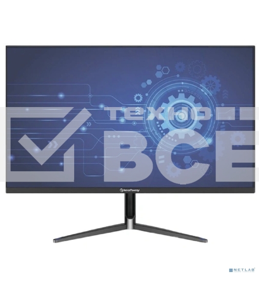 Монитор 27' Kraftway KraftView KV-470-01q IPS 2560x1440, 75 Гц, 5 мс, 16:9, 300 кд/м², HDMI, DP, USB-A 2.0, 3.5 Jack, динамики, HDR10, FreeSync, черный