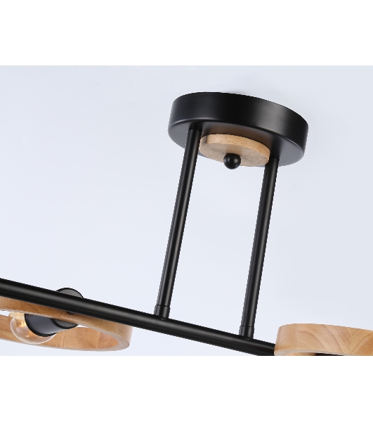Светильник Ambrella light TR8248/4 BK/LWD черный/светлое дерево E27/4 max 40W 840*360*220