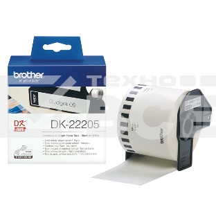Бумажная клеящаяся лента Brother DK22205 (белая, ширина 62 мм x 30.48 м)