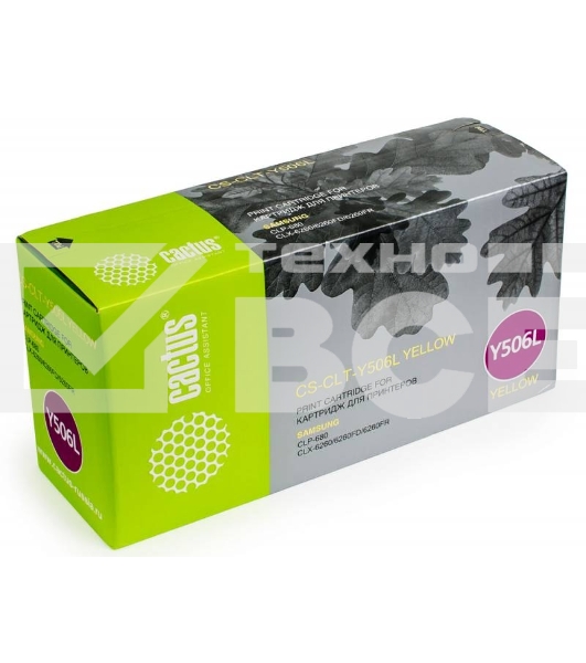 Картридж лазерный Cactus CS-CLT-Y506L желтый для Samsung CLP 680; CLX 6260/6260FD/6260FR (3500 стр.)
