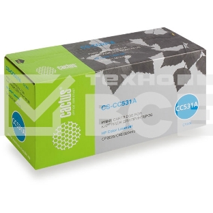 Картридж лазерный Cactus CS-CC531A голубой (2800 стр.) для HP Color LaserJet CP2025/CM2320mfp