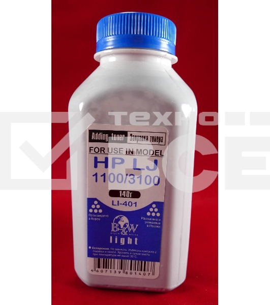 Тонер HP LJ 1100/1150/3100/5L/6L (фл,140г) B&W Light фас России