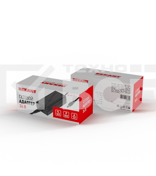 Источник питания 220 V AC/24 V DC 3 А 72 W с DC разъемом подключения 5.5х2.1, без влагозащиты (IP23)