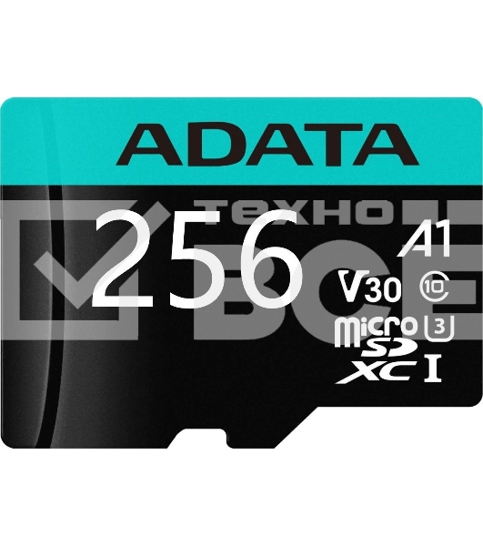 Карта памяти MICRO SDXC 256GB W/AD. AUSDX256GUI3V30SA2-RA1 ADATA