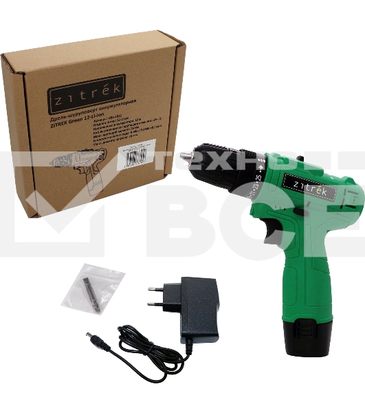 Дрель-шуруповерт аккумуляторная Zitrek Green 063-4041, Аккумуляторная, 12В