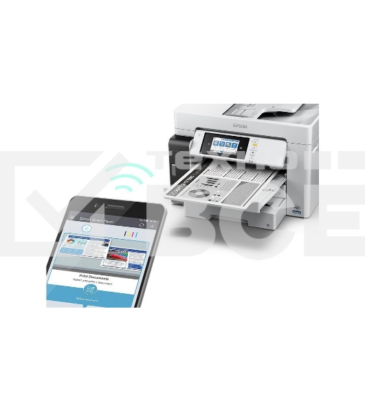 МФУ струйный EPSON M15180 (C11CJ41408), A3+, ч/б, печ. до 25 стр/мин., скан. до 26 стр/мин., 4800 x 1200 dpi (печать) 1200x1200dpi, USB, RJ-45, Wi-Fi, Air Print