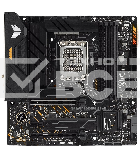 Материнская плата ASUS TUF GAMING B660M-PLUS WIFI, LGA 1700, Intel B660, 4xDDR5, 4xSATA, 2xM.2, 1xPCIe 5.0 x16, 1xPCIe 3.0 x4, 1xPCIe x1, 1xDP, 1xHDMI, 1x 2.5Gb LAN, 4xUSB-A 3.2 Gen 2, 1xUSB-A 3.2 Gen 1, 2xUSB 2.0, 1xUSB-C 3.2 Gen 2x2, 5x3.5 мм, 7.1, mATX