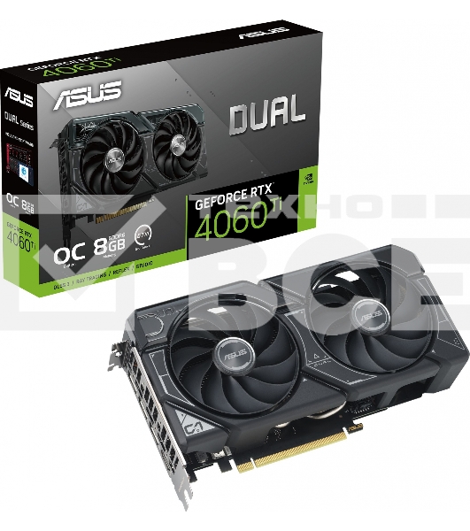 Видеокарта ASUS DUAL-RTX4060TI-O8G RTX4060TI 8Gb 128bit GDDR6 2520/18000 HDMIx1 DPx3 HDCP Ret