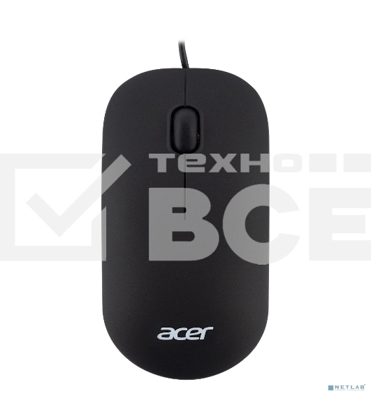 Мышь проводная Acer OMW122 черный, 1200 dpi, USB, кнопки - 3