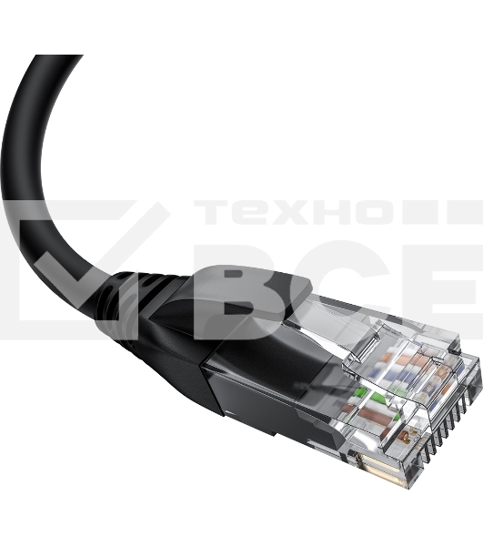 Патч-корд прямой 10.0m UTP кат.5e, черный, верхний угол, литой, ethernet high speed, RJ45, T568B