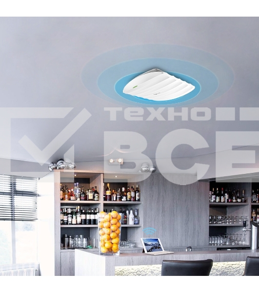 Точка доступа 300Mbps Wireless N Ceiling Mount Access Point, Qua EUplug