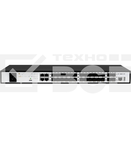 Управляемый коммутатор уровня SNR 2+, 20 портов 100/1000Base-X SFP, 4 порта Combo 10/100/1000Base-T100/1000Base-X SFP, 4 порта 1/10G SFP+, встроенный БП ~220V AC