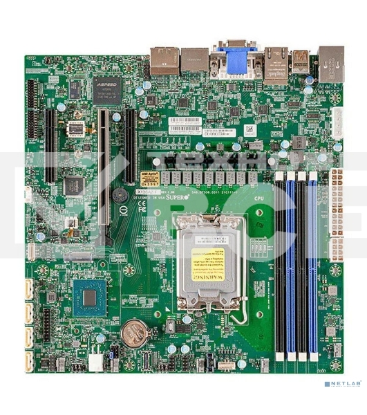 Материнская плата серверная Supermicro MBD-X13SAZ-F-B, LGA 1700, Intel R680E, 4xDDR5 ECC/non-ECC, 4xSATA-III, 1xM.2 PCIe x4, 1xPCI-E 5.0 x16, 2xPCI-E x4, 2x2.5Gb LAN, 4xUSB-A 3.2 Gen 2, 1xD-Sub, 1xDVI-D, 1xHDMI, 1xDisplayPort, 7.1, Micro-ATX