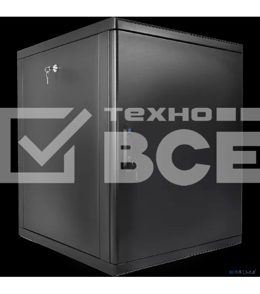 Шкаф телекоммуникационный ЦМО настенный разборный 15U (600 x 520) съемные стенки, дверь металл, черный (ШРН-М-15.500.1-9005)