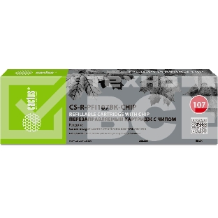 Картридж перезаправляемый струйный Cactus CS-R-PFI107BK-CHIP (260мл) для Canon imageProGRAF iPF670/680/685/770/780/785 с чипом