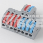 Клемма Rexant СМК 2х4 проходная разветвительная 2 полюса, с монтажной площадкой (1 ввод, 4 вывода на полюс) (блистер 5 шт/уп), фото 1