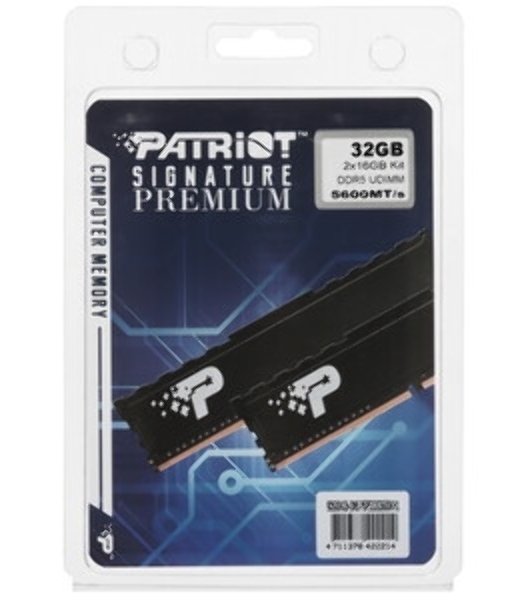 Оперативная память Patriot Signature, DDR5, 32GB (1x32 GB), 5600 MHz, CL46, DIMM