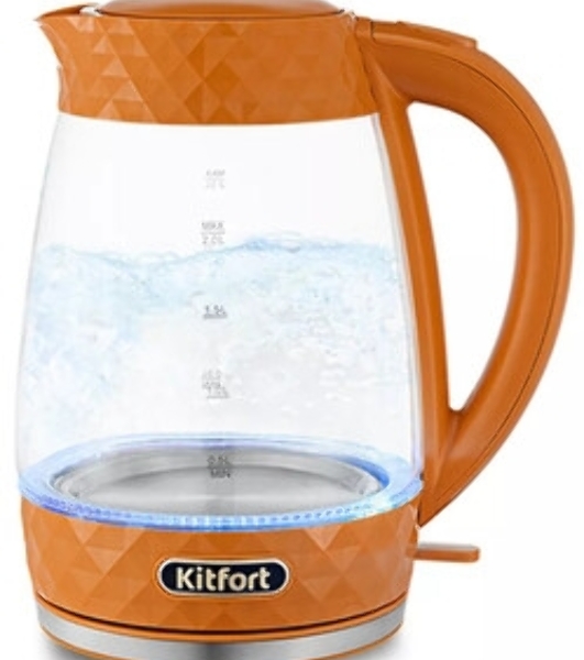 Чайник электрический Kitfort KT-6123-4 2л. 2200Вт оранжевый (корпус: стекло)