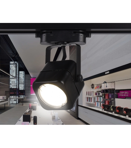 Трековый однофазный светильник со сменной лампой Ambrella light GL5108 BK черный GU10 max 12W