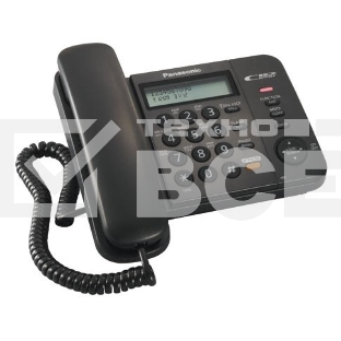 Телефон проводной Panasonic KX-TS2358RUB черный {АОН,Caller ID,ЖКД,блокировка набора,выключение микрофона,кнопка 